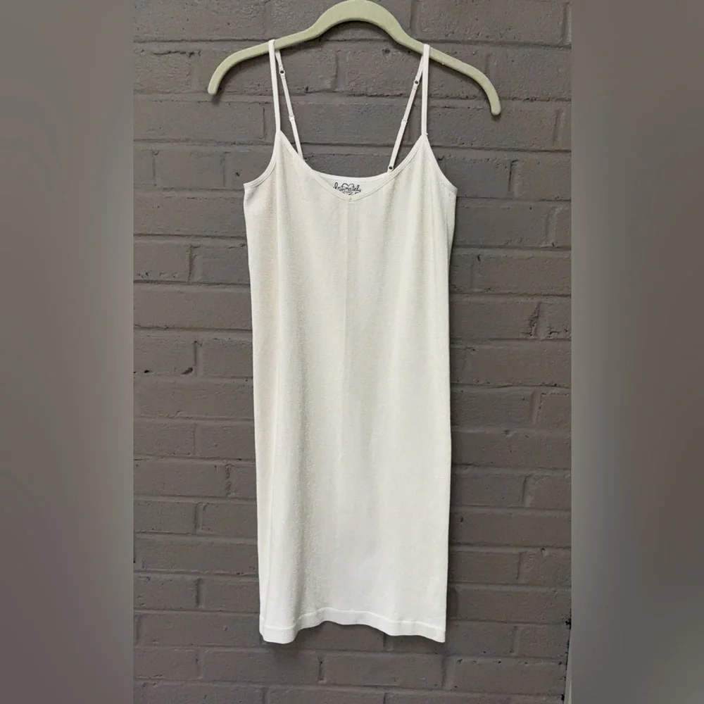 Free People Intimately ivorybeige  shimmer slip dress M